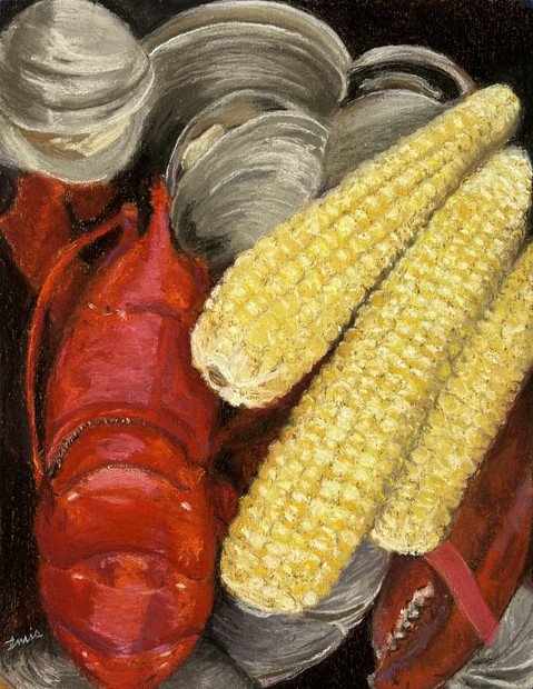 Cape Cod Clambake, Lobsters, Clams, and Corn on the Cob.